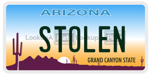 STOLEN license plate in Arizona