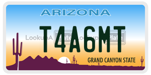 T4A6MT license plate in Arizona