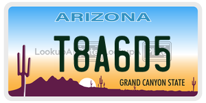 T8A6D5  license plate in AZ
