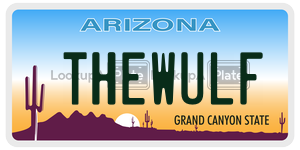 THEWULF license plate in Arizona