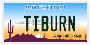 TIBURN  license plate in AZ