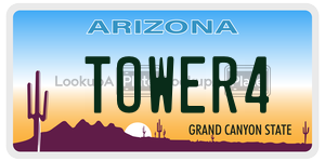 TOWER4 license plate in Arizona