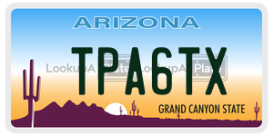 TPA6TX license plate in Arizona