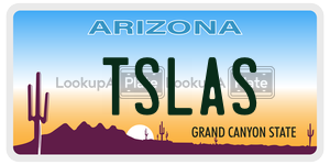TSLAS license plate in Arizona