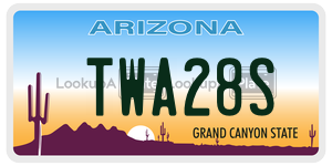 TWA28S license plate in Arizona
