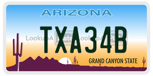 TXA34B  license plate in AZ