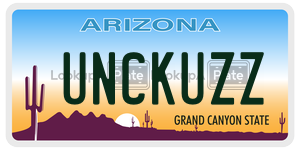 UNCKUZZ license plate in Arizona