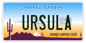 URSULA license plate in Arizona