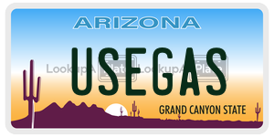 USEGAS license plate in Arizona
