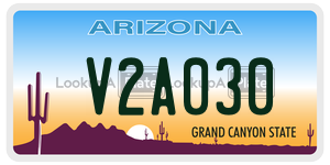 V2A030 license plate in Arizona