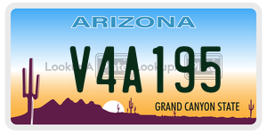 V4A195  license plate in AZ