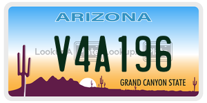 V4A196  license plate in AZ