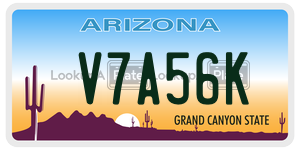 V7A56K  license plate in AZ