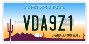 VDA9Z1 license plate in Arizona