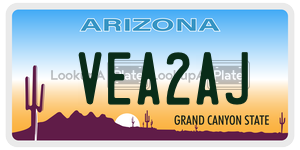 VEA2AJ license plate in Arizona