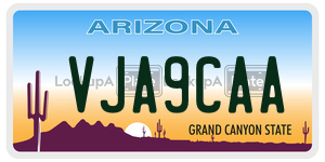 VJA9CAA  license plate in AZ