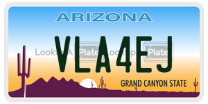 VLA4EJ  license plate in AZ