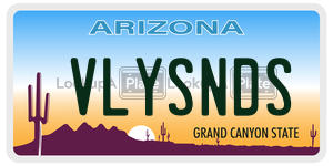 VLYSNDS license plate in Arizona