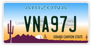 VNA97J  license plate in AZ