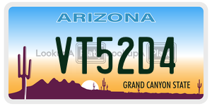 VT52D4  license plate in AZ