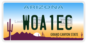 W0A1EC license plate in Arizona