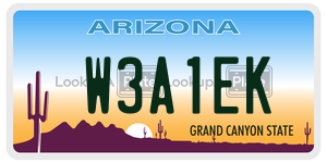W3A1EK  license plate in AZ