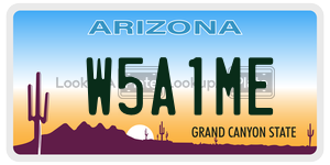W5A1ME license plate in Arizona