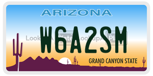 W6A2SM  license plate in AZ