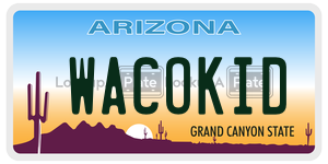 WACOKID license plate in Arizona