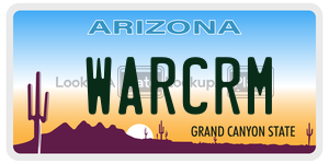 WARCRM license plate in Arizona