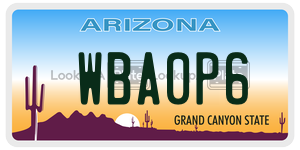 WBA0P6  license plate in AZ