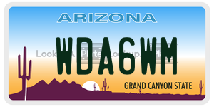 WDA6WM  license plate in AZ