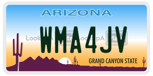 WMA4JV license plate in Arizona