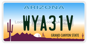 WYA31V license plate in Arizona