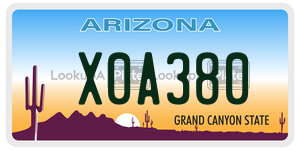 X0A380 license plate in Arizona
