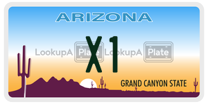 X1 license plate in Arizona