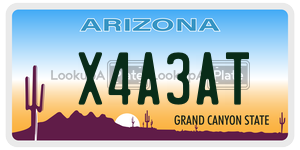 X4A3AT license plate in Arizona