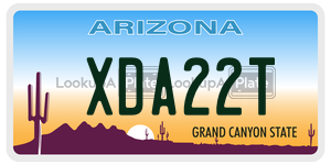 XDA22T license plate in Arizona