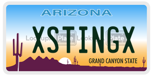 XSTINGX license plate in Arizona