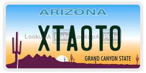 XTA0T0 license plate in Arizona