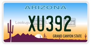 XU392 license plate in Arizona
