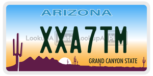 XXA7TM license plate in Arizona