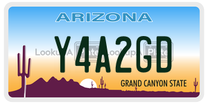 Y4A2GD license plate in Arizona