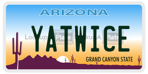 YATWICE license plate in Arizona