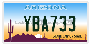 YBA733  license plate in AZ