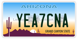 YEA7CNA license plate in Arizona