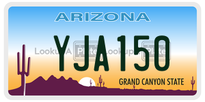 YJA150 license plate in Arizona