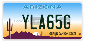 YLA65G license plate in Arizona