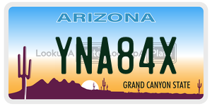 YNA84X  license plate in AZ