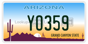 YO359  license plate in AZ